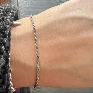 925 Sterling Silver Rope Chain Bracelet